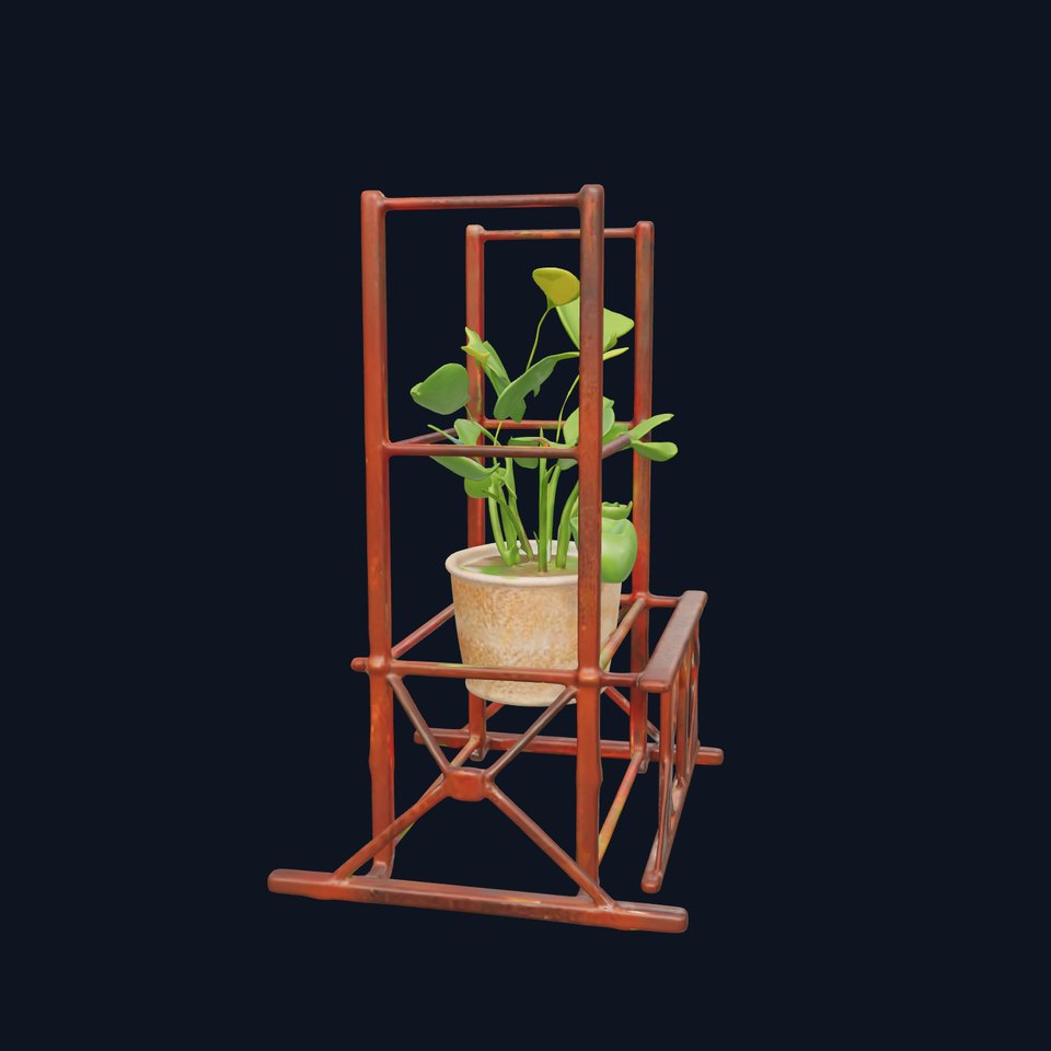 Rustic Iron Plant Stand model pack